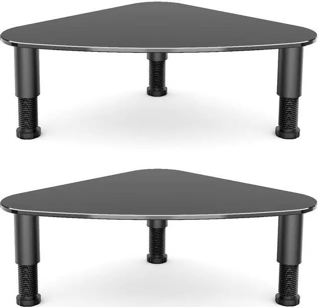 Main image of Hemudu 2 Pack Computer Monitor Riser | Triangle Save Space Desktop Corner Stand for Computer Monitor & Laptop Black HD01B-203