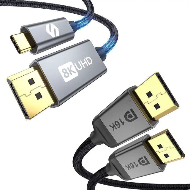 Main image of Silkland [8K USB C to DP Cable] + [16K DP to DP Cable] 6.6 FT