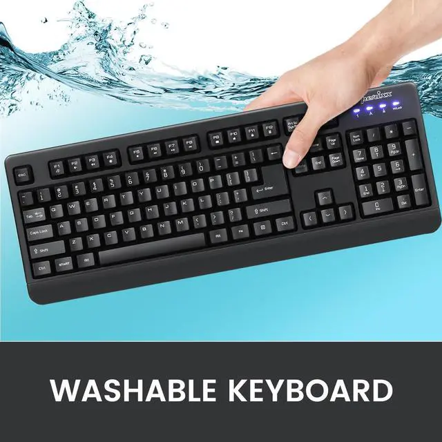 Alt view image 2 of 5 - Perixx PERIBOARD-517 Wired Washable USB Keyboard, Certified with IP 65 Level, Black, US English Layout