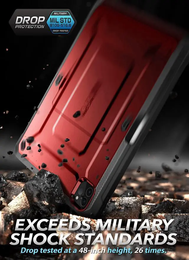 Alt view image 3 of 5 - SUPCASE for iPad Pro 11 Inch Case 4th/3rd/2nd Generation 2022/2021/2020 (Unicorn Beetle Pro), [Built-in Screen Protector & Stand & Pen Holder] Full-Body Rugged Cover for iPad Pro 11 Inch, Ruddy