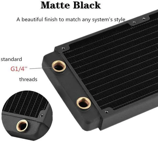 Alt view image 5 of 5 - Universal Copper Radiator 240mm Heat Sink Water Liquid Cooling Heat Exchanger for Computer Water Cooling, Beauty Equipment, Industrial Equipment (240mm)