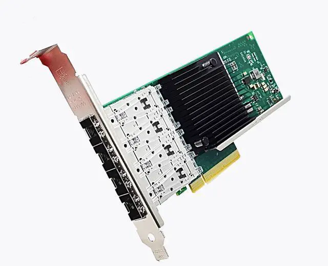 Alt view image 2 of 5 - 10Gb PCI-E NIC Network Card 10G Quad-Port SFP+ Ethernet Converged LAN Adapter CNA Compatible with Intel X710-DA4 PCI Express 3.0 x8/x16 Networking Server Support Windows/Linux/VMware