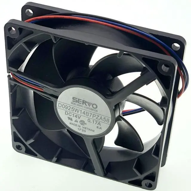 Alt view image 4 of 5 - D0925W14B7PZA58 Cooling Fan 14V 0.17A 92X92X25mm Waterproof Silent Cooling Fan, 3-Wire IP55 Fan