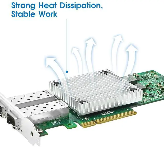 Alt view image 3 of 5 - 10Gb PCI-E NIC Network Card, Dual SFP+ Port, with Original Intel X710 DA2 Chipset,PCI Express 3.0 X8,Ethernet Converged Network Adapter Support Windows Server/Linux/VMware Compare to Intel X710-BM2