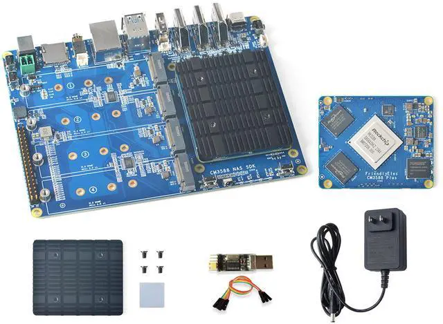 Main image of WayPonDEV CM3588 Plus Network Storage Module NAS Kit, 16GB LPDDR5 Single Board Computer, RK3588 CPU 6TOPs NPU Mali-G610 GPU, Support 4X NVMe SSD for Home Cloud Server, 8K Video Encoders (16+64GB)