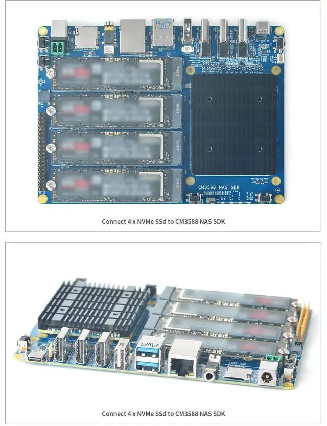 Alt view image 5 of 5 - WayPonDEV CM3588 Plus Network Storage Module NAS Kit, 16GB LPDDR5 Single Board Computer, RK3588 CPU 6TOPs NPU Mali-G610 GPU, Support 4X NVMe SSD for Home Cloud Server, 8K Video Encoders (16+64GB)