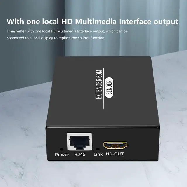 Alt view image 2 of 5 - HDMI USB KVM Extender, 197ft 60Hz POC Function HD KVM Extender Keyboard & Mouse Remote