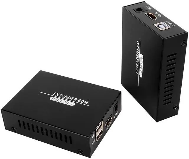 Main image of HDMI USB KVM Extender, 197ft 60Hz POC Function HD KVM Extender Keyboard & Mouse Remote