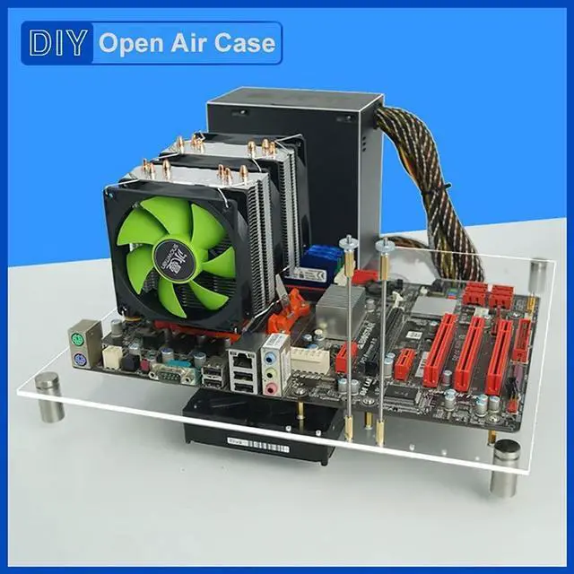 Alt view image 4 of 5 - PC Open Chassis Computer Heat Dissipation Case Acrylic ATX MATX ITX Motherboard Test Bench Platform DIY Computer Case with Metal Switch