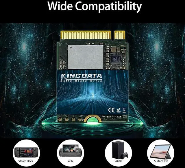 Alt view image 4 of 5 - KINGDATA 2TB M.2 2230 NVMe PCIe SSD Gen 4.0X4 - Internal Solid State Drive Compatible with PS5, Steam Deck, Microsoft Surface, Ultrabook, Laptop, and Desktop (2TB, M.2 2230 NVMe 4.0)