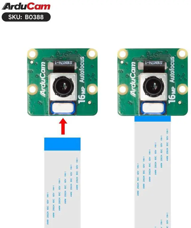 Alt view image 4 of 5 - Arducam 16MP Autofocus Quad-Camera Kit for Raspberry Pi, 16MP IMX519 Autofocus Synchronized Pi Camera, Compatible with Nvidia Jetson Board