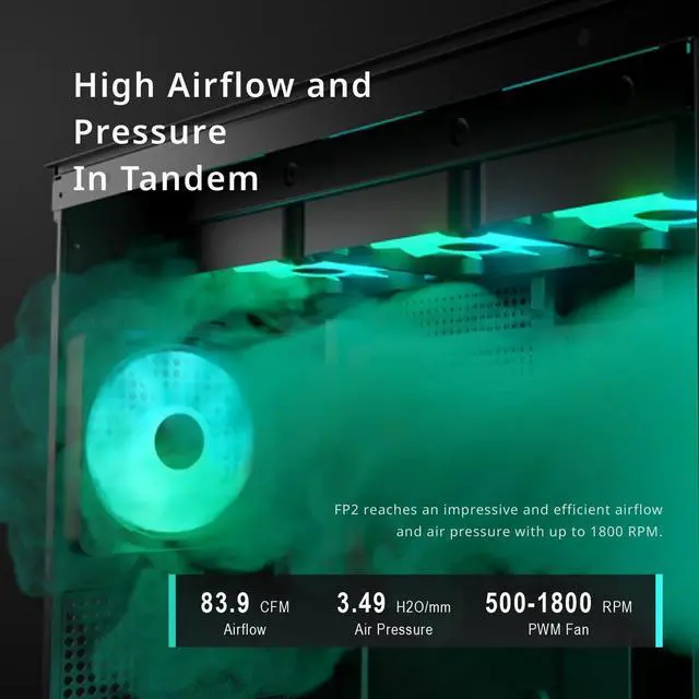 Alt view image 3 of 5 - APNX C1 Mid-Tower ATX White PC Case, 4 Included High Airflow APNX FP1 ARGB Fans, up to 11 Total Fan Slots, Top and Side 360mm Liquid Cooler Support, 5-Port PWM ARGB Control Hub