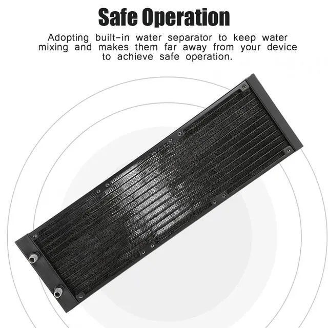 Alt view image 4 of 5 - High Performance Water Cooling Radiator, Aluminum PC Heat Exchanger with 12 Tubes for Efficient Cooling (360mm Size) - Perfect for Gaming Computers and Custom Liquid Cooling Systems