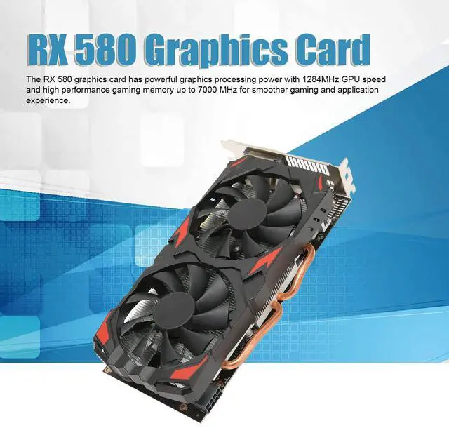Alt view image 3 of 5 - RX 580 Gaming Graphics Card, Fan 256bit 8GB GDDR5, 60Hz Output 4K Resolution, 16 PCI Express 3.0 Gaming Graphics Card for Home Office