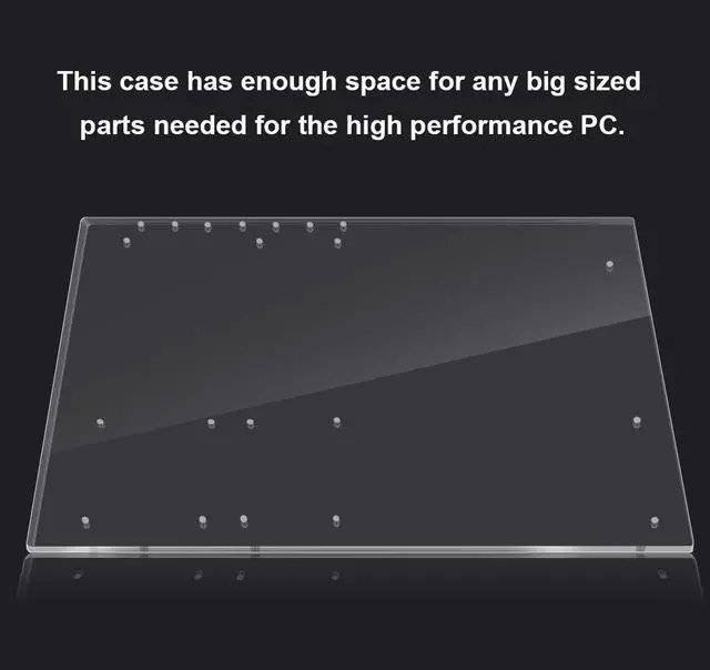 Alt view image 5 of 5 - ASHATA PC Open Frame Test Bench, Open Frame Transparent Acrylic Overlock Computer Case DIY Base Stand for ATX Mothboard