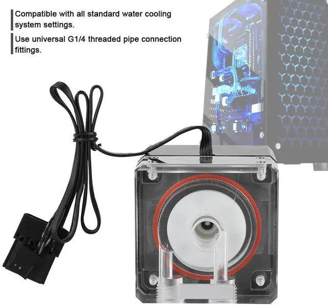 Alt view image 2 of 5 - Water Cooling Pump, 800L/H PC Water Cooling Integrated Mute Support PWM for CPU Cooling System.