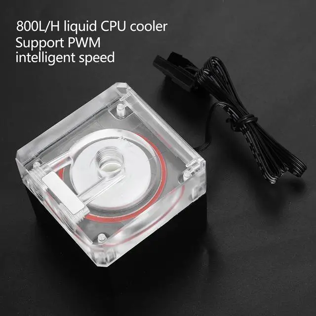 Alt view image 3 of 5 - Water Cooling Pump, 800L/H PC Water Cooling Integrated Mute Support PWM for CPU Cooling System.