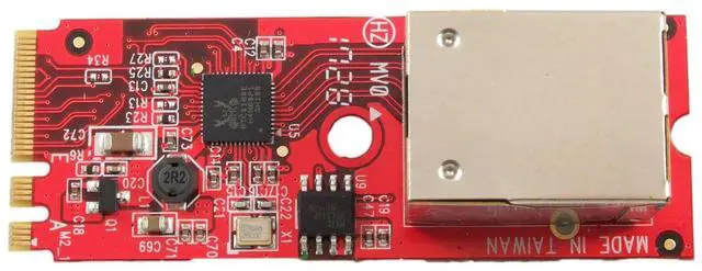 Alt view image 2 of 5 - Ableconn M2-NW107R M.2 Gigabit Ethernet Module (Right Angle RJ-45) - GigaLAN 1000BASE-T PCIe x1 M.2 A-E Key