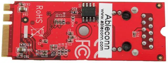 Alt view image 3 of 5 - Ableconn M2-NW107R M.2 Gigabit Ethernet Module (Right Angle RJ-45) - GigaLAN 1000BASE-T PCIe x1 M.2 A-E Key