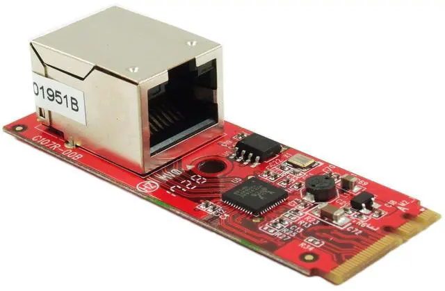 Alt view image 4 of 5 - Ableconn M2-NW107R M.2 Gigabit Ethernet Module (Right Angle RJ-45) - GigaLAN 1000BASE-T PCIe x1 M.2 A-E Key