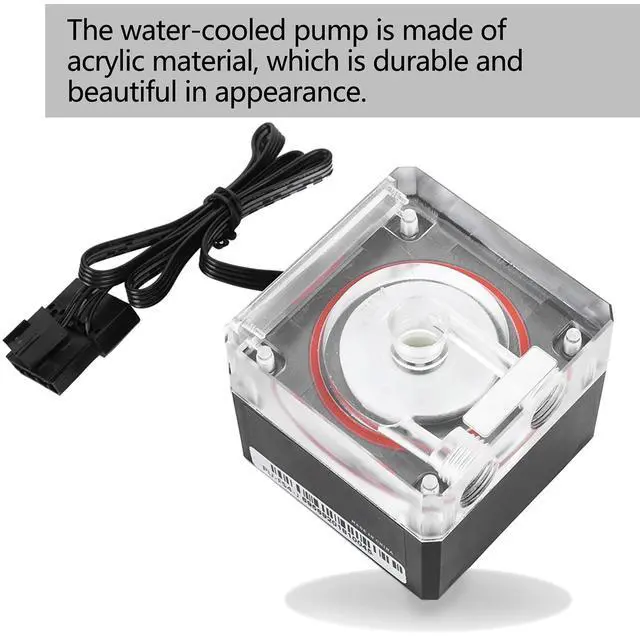 Alt view image 4 of 5 - Water Cooling Pump, 800L/H PC Water Cooling Integrated Mute Support PWM for CPU Cooling System.