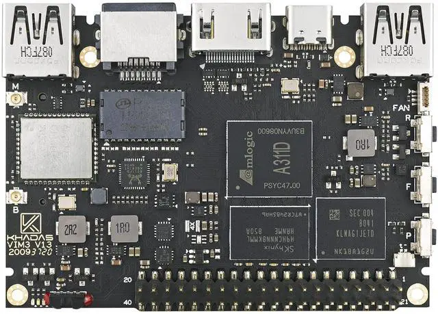Main image of Khadas Single Board Computer, VIM3 Basic Amlogic A311D,Faster CPU,Neural Processing Unit for A.I.Switchable PCIe and USB 3.0,Dual Independent Displays,Dual Cameras(2+16GB)