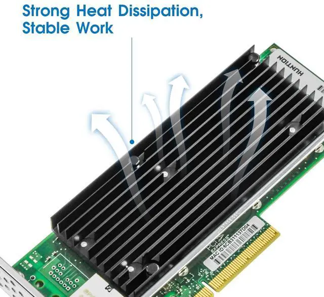 Alt view image 3 of 5 - 10Gb PCI-E NIC Network Card,Single Copper RJ45 Port with Intel X540-T1 Controller,PCI Express v3.0 X8,Ethernet Adapter for Windows Server/Windows/Linux/ESX, Compare to Intel X540-BT1