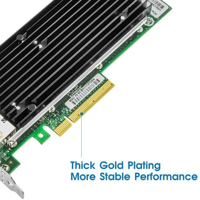 Alt view image 4 of 5 - 10Gb PCI-E NIC Network Card,Single Copper RJ45 Port with Intel X540-T1 Controller,PCI Express v3.0 X8,Ethernet Adapter for Windows Server/Windows/Linux/ESX, Compare to Intel X540-BT1