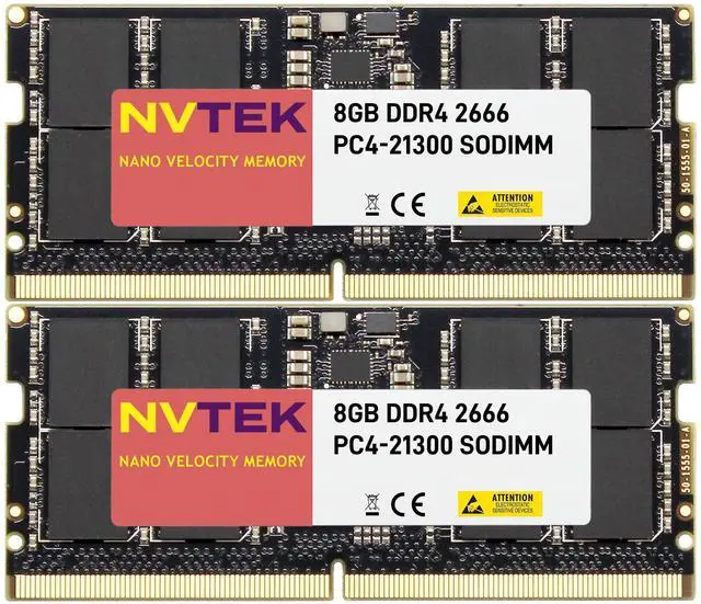 Main image of NVTEK 16GB (2X8GB) DDR4 2666MHZ PC4-21300 SODIMM 2Rx8 1.2V CL19 260-PIN Non-ECC Laptop PC Computer Memory KIT