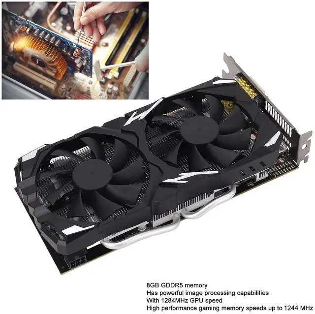 Alt view image 4 of 5 - CCYLEZ RX 580 Gaming Graphics Card, 8GB GDDR5 256bit PCI Express 3.0 Gaming Graphics Card with Two Cooling Fans for Large Scale Games, Support Various 1080P Quality 3A Games