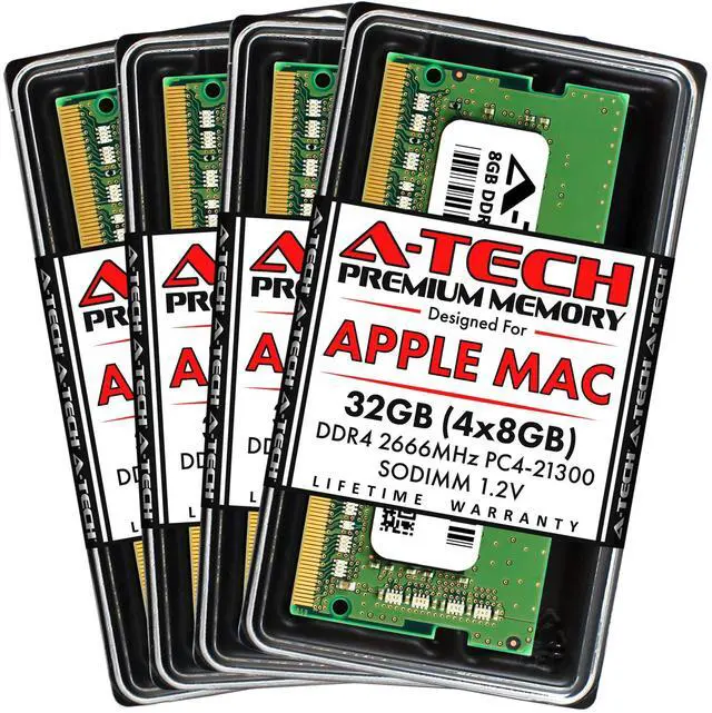 Main image of A-Tech 32GB Kit (4x8GB) RAM for Apple iMac 2019 & 2020 27 inch Retina 5K | DDR4 2666 MHz SODIMM PC4-21300 / PC4-21333 260-Pin SO-DIMM Memory Upgrade