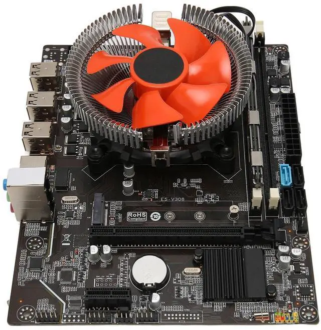 Main image of X79 Motherboard Set, LGA1356, E5 2420 CPU, 8G, HM65, DDR3, 6 Cores 12 Threads, PCIE X16 PCIE X1, SATA3.0 Motherboard CPU Combo with Fan Indicator Light, 240mAh CR2032 for PC