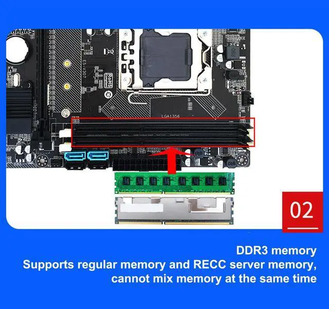 Alt view image 3 of 5 - X79 Motherboard Set, LGA1356, E5 2420 CPU, 8G, HM65, DDR3, 6 Cores 12 Threads, PCIE X16 PCIE X1, SATA3.0 Motherboard CPU Combo with Fan Indicator Light, 240mAh CR2032 for PC