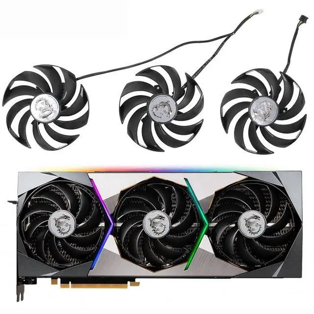 Alt view image 4 of 5 - 95MM PLD10010B12HH Ball Bearing GPU Fan for MSI RTX 3070 3080 Ti 3090 SUPRIM X Graphics Card Cooling Fan (Fan-AB)