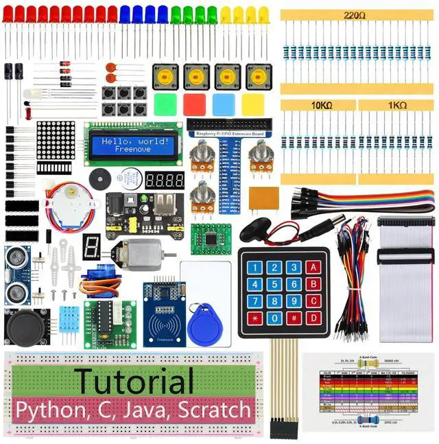 Main image of Freenove RFID Starter Kit for Raspberry Pi 5 4 B 3 B+ 400 Zero 2 W, 927-Page Detailed Tutorial, Python C Java Scratch Processing Code, 204 Items, 122 Projects (Raspberry Pi NOT Included)