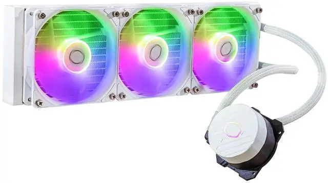 Alt view image 2 of 5 - MASTERLIQUID 360L Core ARGB AIO CPU Liquid Cooler, Water Cooling System, 3 x120mm ARGB Fans, 360mm Radiator Compatible with AMD Ryzen AM5/AM4/Intel LGA 1851/1700/1200/1151 | White
