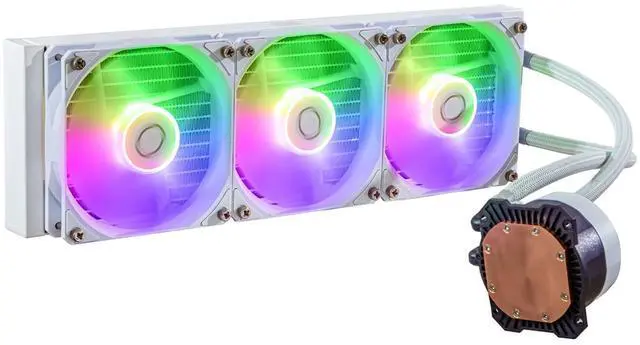 Alt view image 3 of 5 - MASTERLIQUID 360L Core ARGB AIO CPU Liquid Cooler, Water Cooling System, 3 x120mm ARGB Fans, 360mm Radiator Compatible with AMD Ryzen AM5/AM4/Intel LGA 1851/1700/1200/1151 | White