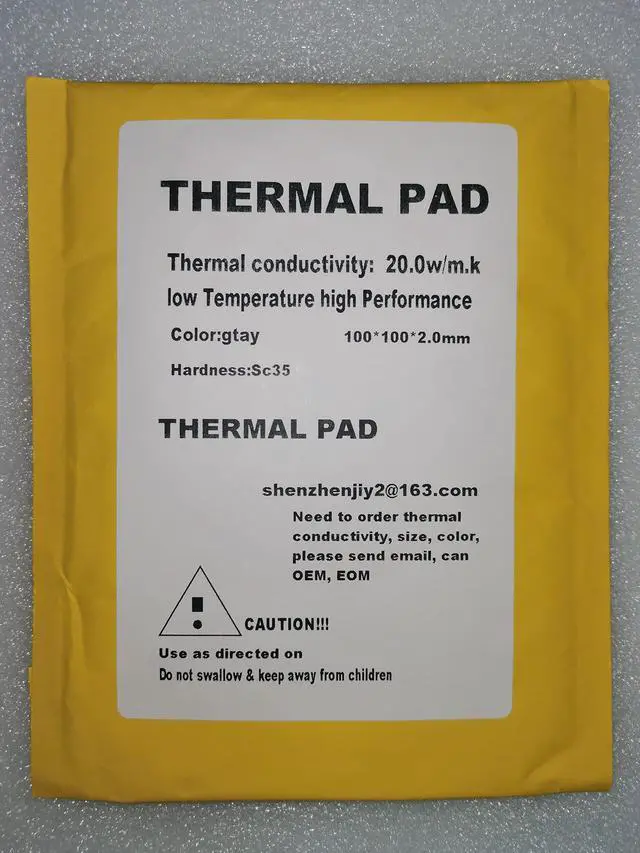 Main image of Thermal pad Thermal Conductive Silicone Gap pad Grease Paste for Computer Graphics Card/CPU/RTX 3080 3090 20.8W/m.k (100mmx100mmx2.0mm), Gray