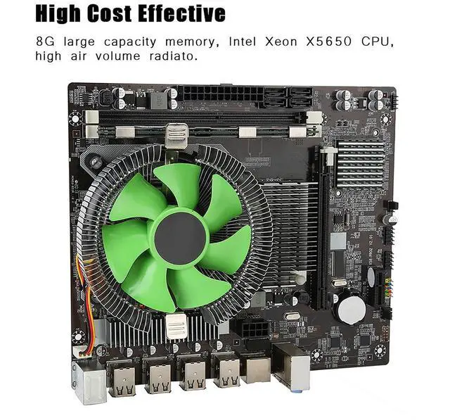 Alt view image 3 of 5 - PC CPU Motherboard Set,X58 Desk Top PC Motherboard Set,for Intel Xeon X5650 CPU High Air Volume Radiator,8G Memory Main Board Set
