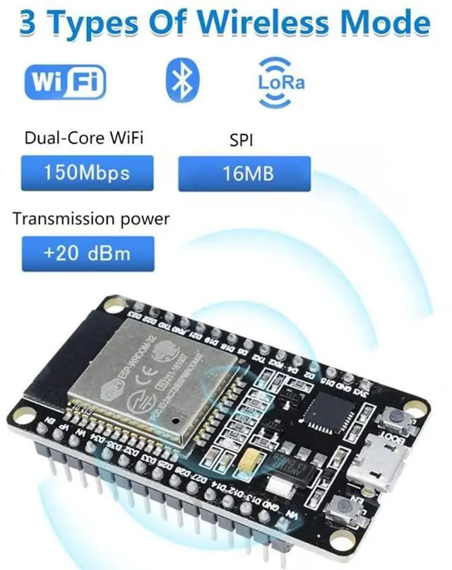 Alt view image 4 of 5 - 6-Pack ESP-WROOM-32 Development Board, Aideepen ESP32S Esp32 Development Board 2.4GHz Dual-Core Compatible with Arduin0, Nodemcu,and MicroPython (30PIN Micro USB)