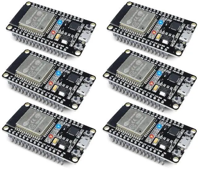 Main image of 6-Pack ESP-WROOM-32 Development Board, Aideepen ESP32S Esp32 Development Board 2.4GHz Dual-Core Compatible with Arduin0, Nodemcu,and MicroPython (30PIN Micro USB)