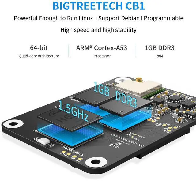 Alt view image 3 of 5 - BIGTREETECH CB1 V2.2 Core Control Board 1GB DDR3 RAM Motherboard Support HDMI5 Klipper/Debian for Manta/M4P/M5P/M8P, PI4B Adapter V1.0, Raspberry-pi 4 3D Printer Board