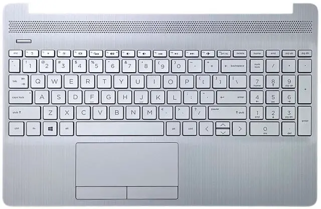 Main image of Replacement for HP 15T-DW 15S-DR 15S-DU Laptop Upper Case Palmrest Backlit Keyboard Touchpad Assembly Part L52022-001 Sliver
