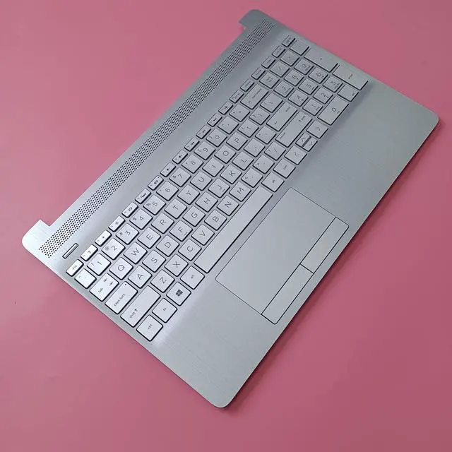 Alt view image 3 of 5 - Replacement for HP 15T-DW 15S-DR 15S-DU Laptop Upper Case Palmrest Backlit Keyboard Touchpad Assembly Part L52022-001 Sliver