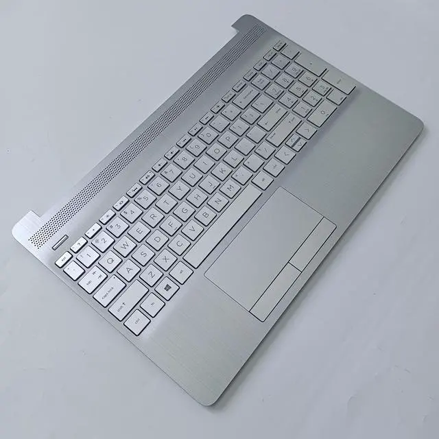 Alt view image 5 of 5 - Replacement for HP 15T-DW 15S-DR 15S-DU Laptop Upper Case Palmrest Backlit Keyboard Touchpad Assembly Part L52022-001 Sliver