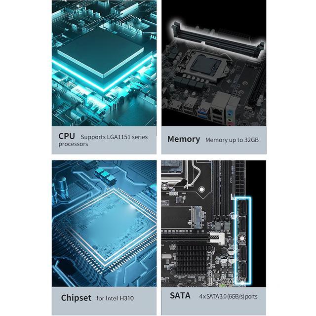 Alt view image 3 of 5 - H310 LGA 1151 Motherboard, with Channel DDR4 Memory Slot, Integrated Graphic Processor ATX Mainboard, Supports 8th 9th Generation