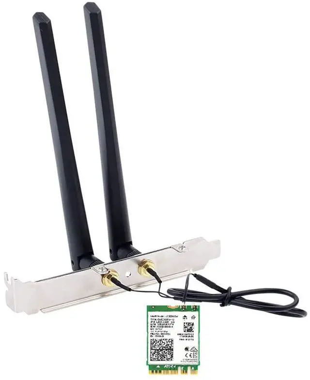 Main image of AX210NGW DTK WiFi Card WiFi 6E Supports 6GHz, 2230, 2x2 AX+BT 5.3+Tri-Band, Includes RF Cable (11 inch), 5dBi High Gain Antennas and Low-Profile Brackets