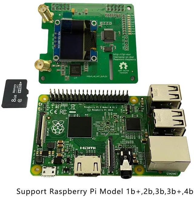 Alt view image 2 of 5 - Mokxihit Duplex MMDVM Hotspot Board DMR YSF Dstar with Case Raspbery p Model 1b+,2b,3b Series Digital Voice Modem Walkie Talkie Worldwide UHF Antenna 0 Offset Two Colors OLED Screen Two time Slots