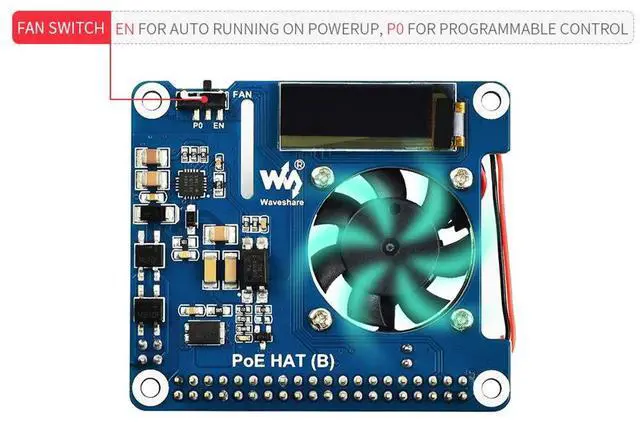 Alt view image 5 of 5 - Power Over Ethernet HAT (B) for Raspberry Pi 3B+/4B,802.3af Compliant Power Over Ethernet Accessory Power Sourcing Equipments Needed