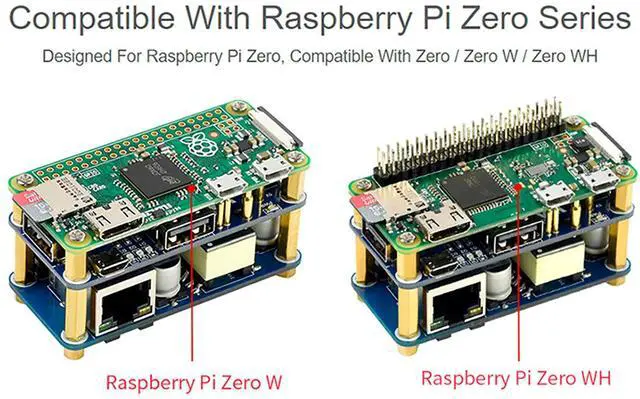 Alt view image 3 of 5 - Bicool Power Over Ethernet (PoE) Ethernet/USB HUB HAT for Raspberry Pi Zero/Zero W/Zero WH, 3X USB 2.0 Ports, RJ45 Ethernet Port 802.3af-Compliant